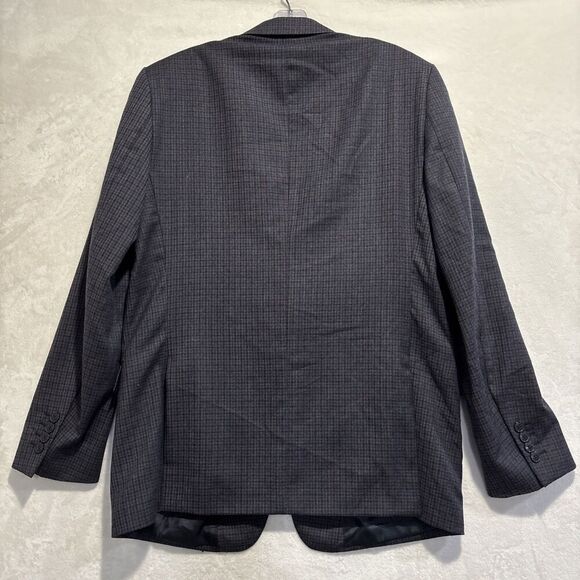 Versace Collection Sport Coat Blazer Jacket Navy Check Size 52 US 42 Virgin Wool - Picture 8 of 16